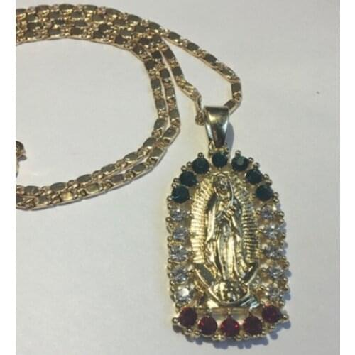 Fashion Punk Religious Style Multicolor Maria Pendant Necklace for Women Jewelry Gift
