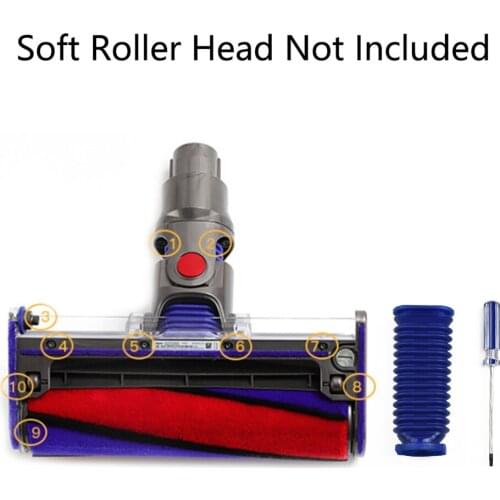 Suitable For Dyson V6 V7 V8 V10 V11 DC74 Soft Velvet Roller Suction Blue Hose Vacuum Cleaner Absolute