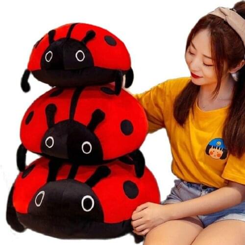 Stuffed Ladybug Toy 40-80cm Big Beetles Doll toys for Children Colorful Red Pink Ladybug Toys for kid birhday Sofa Cartoon Decor