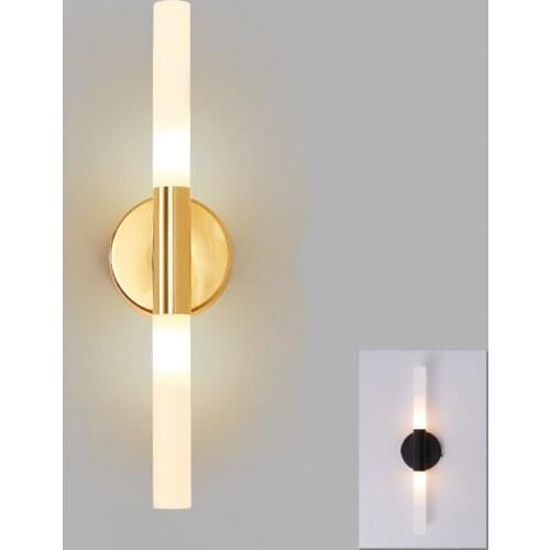 Wall Light Lamp LED Modern Metal Tube Pipe Up Down LED Wall Lamp Light Sconce Bedroom Foyer Washroom Living Room Decoration
