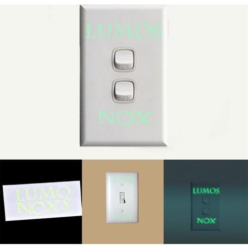 NEW Eshylala 1PCS Home Decor Night Light Luminous LUMOS & NOX Stickers Wall Sticker For Kids Rooms Wall Decals Wholesale