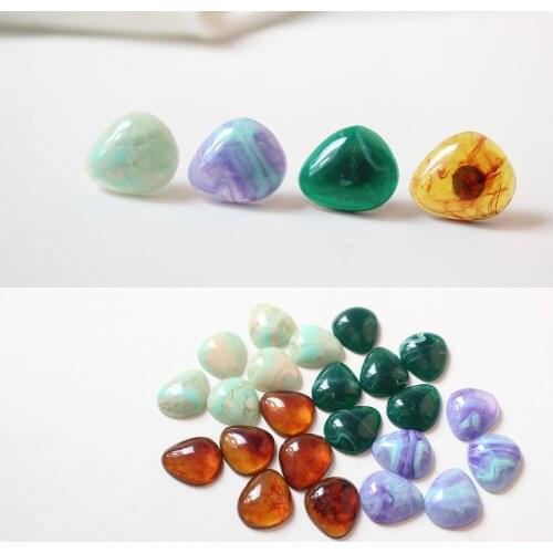 New arrived 50pcs/lot color printing geometry Irregular triangle shape resin beads diy jewelry earring pendant accessory