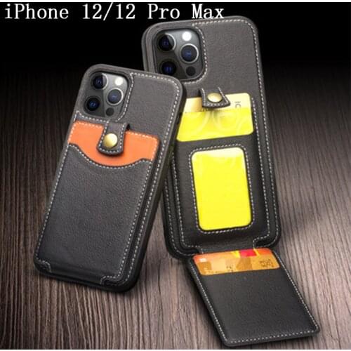 QIALINO New Arrival Genuuine Leather Case for iPhone 12/12 Pro Back Slim Phone Skin Cover with Card Slot for iPhone 12 Pro Max