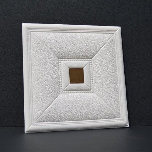 New type soft Decorative materials Background wall Self adhesive Imitation Leather carving wallpaper PE waterproof wallsticker