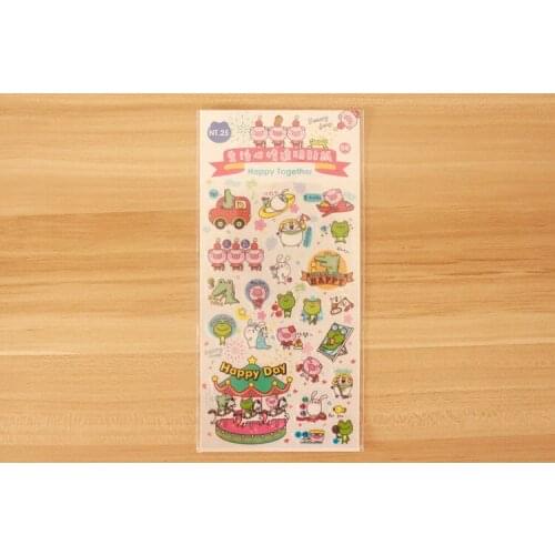 Cartoon animal Sticker pvc Transparent Organizer Calendar Diary Book Planner Scrapbook Decoration Diary Sticker papeleria