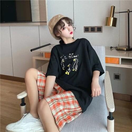 High waist lattice Casual women Summer new style Wide leg punk jogger vintage Party Korean version clothing size movement shorts