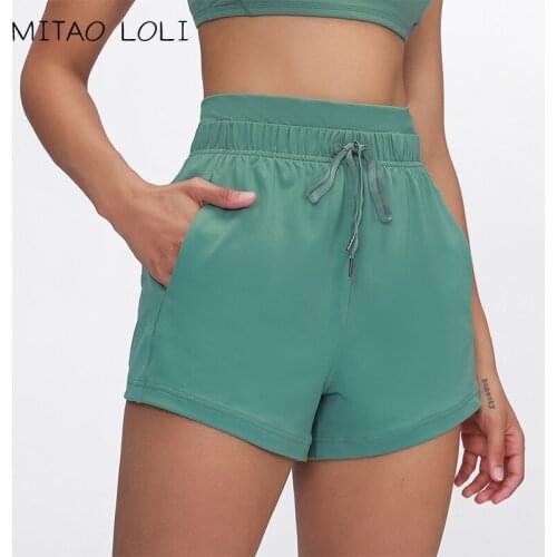 MITAO LOLI ESSENTIAL Drawstring Fitness Gym Linerless Shorts Soft Cotton Feel High Rise Workout Sport Shorts with Pocket 3"