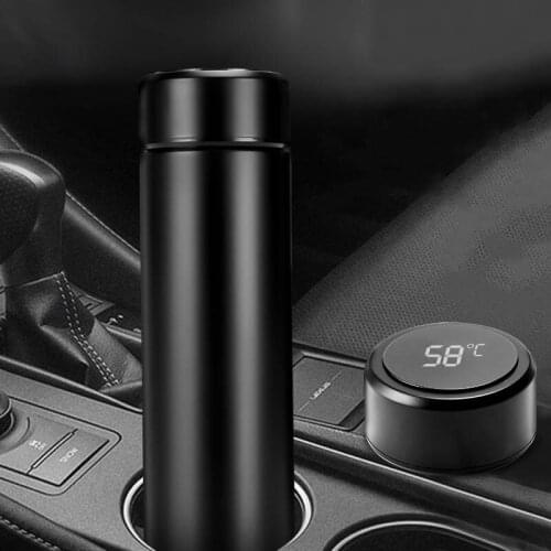New Smart Thermos Bottle 500ML Insulated Vacuum Flask Stainless Steel Water Bottle LED Touch Display Screen Travel Men Water Cup