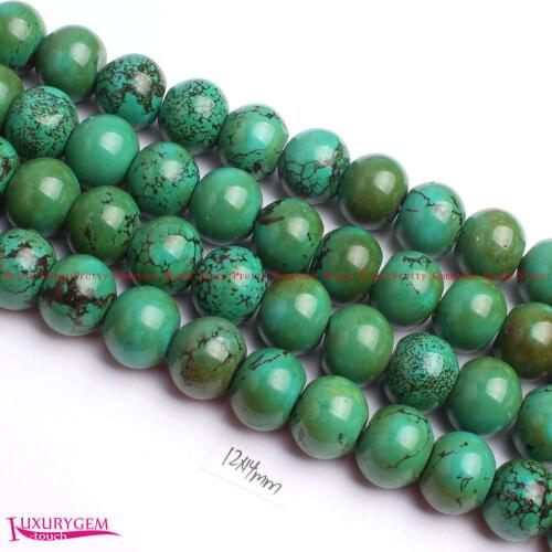 High Quality 12x14mm Smooth Green Natural Turquoises Stone Apple Shape DIY Gems Beads 15" Jewelry Making w4440