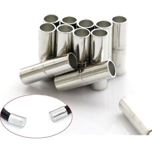 10pcs/set Column Magnet Clasps Connectors Silver Tube For Bracelet DIY Jewelry Necklace Making Accessories 5-7mm