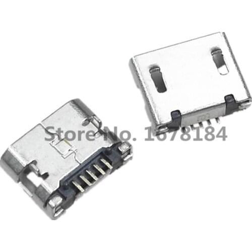5.9mm Micro USB 5P,5-pin Micro USB Jack,5Pins No Curling Micro USB Connector Tail Charging Socket Mini USB