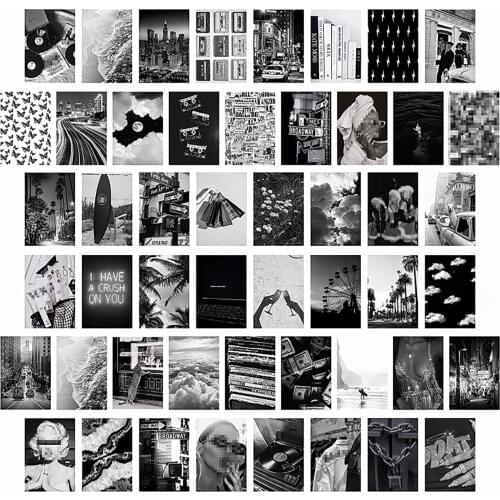 50/70Pcs Beige Aesthetic Pictures for Wall Collage Boho Cards Cream Collage Print Kits Warm Color Room Wall Bedroom Decor#20