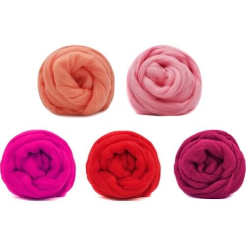 50g (10gx5 Colors) Roving Wool 19 Microns Superfine Merino Wool Needle Felting wool for Wool Felting Kit
