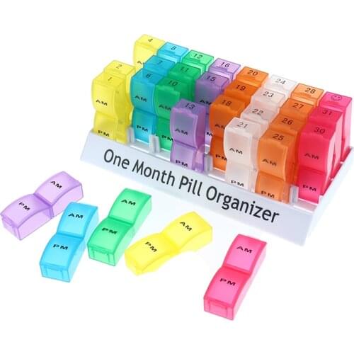 7/14/21/28/32 Slots Monthly Pill Organizer Box Tablet Holder Medicine Container Organizer Case Travel Daily Pill Storage Box