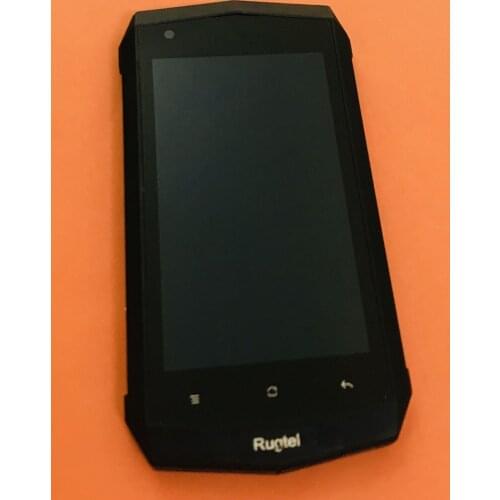Used Original LCD Display + Touch Screen + Frame for Rugtel tough phone Free Shipping