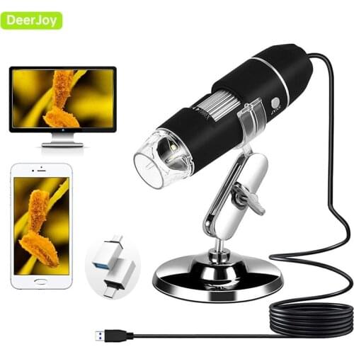 Wireless Digital Microscope Handheld USB HD Inspection Camera 50x-1000x Magnification with Stand Compatible with Android Windows