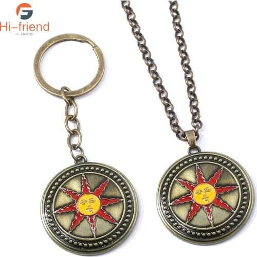 Dark Souls Keychain Sun Rider Solaire Sign High Quality Alloy Key Ring for Women Men Car Key Pendant Gift Jewelry