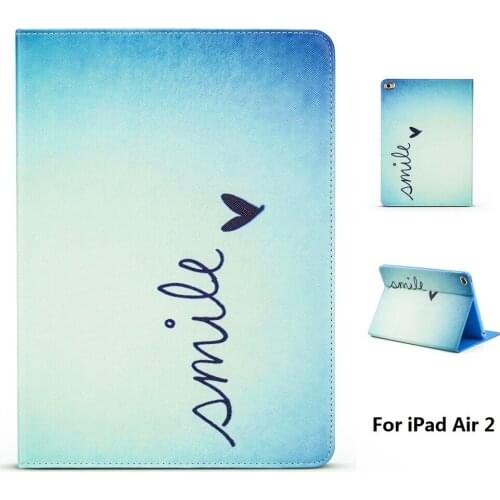 Smile From Heart Pattern PU Leather Full Body Case with Stand for iPad Air 2