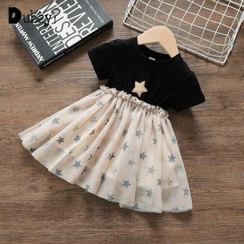 Baby Girl Black Dress Little Girls Clothing Sparkle Star Dress 1-4Y Little Girls Clothing Toddler Dresses for Girls Sequin Dress