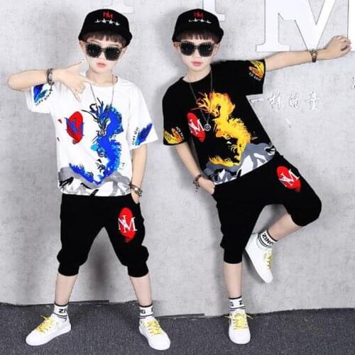 Teenage Summer Boys Clothing Set 2021 New Striped T Shirt + Pants Casual Kids Sport Suits Boys Clothes For 6 8 9 12 14 Years