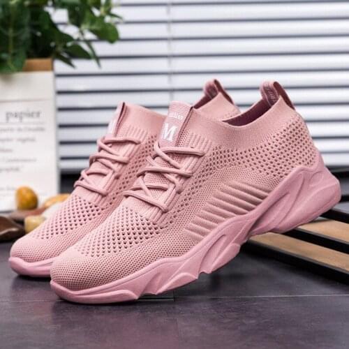 Breathable lightweight socks shoes women 2021 summer ladies sneakers flying woven mesh casual shoes fashion womens shoes