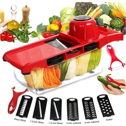 Multi-blades Mandoline Vegetable Slicers Adjustable Manual Food Potato Onion Grater With Bowl Kitchen Accessories