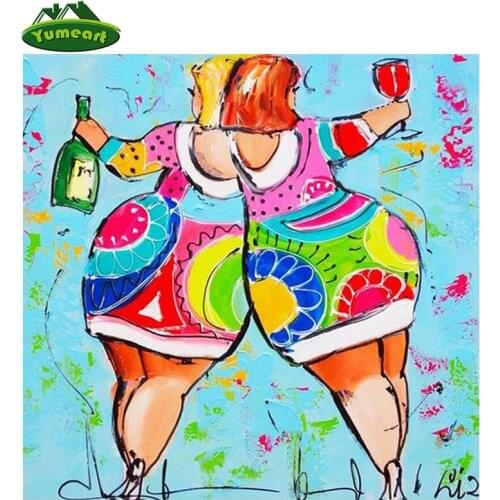 Mosaic Decoration 5D Diy Diamond Embroidery Sexy Fat Ladies Diamond Painting Cross Stitch Full Drill Rhinestone wall sticker