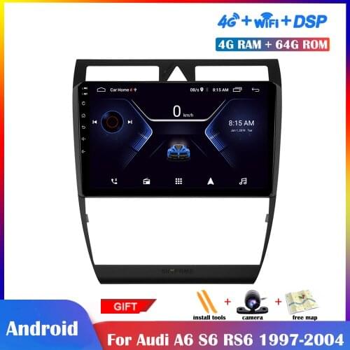 10.1Inch Android Multimedia Player For Audi A6 S6 RS6 1997-2004 Car Radio Stereo Screen Wifi DSP Navigation GPS 4G Net IPS Touch