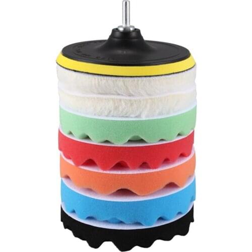 8 Piece Set 7 Inch Beauty Waxing Set Car Polishing Tool Car Polishing Disc Sponge Polishing Wheel Wool Pad