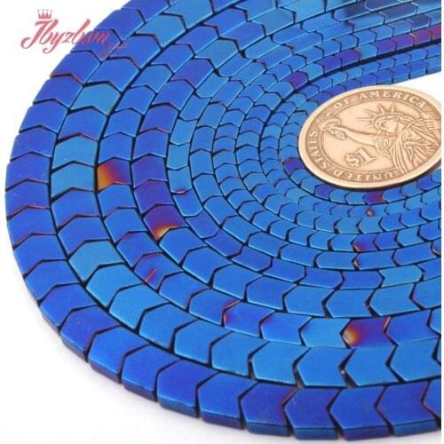 Natural Hematite Blue V Shape 3/4/6x8/8mm Loose Stone Beads For DIY Necklace Bracelet Loose Jewelry Making 15" Free Shipping