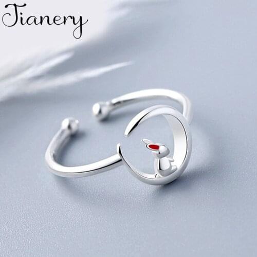 New Arrivals Charming Moon Rabbit Ring for Women Boho Knuckle Party Rings Gothic Punk Jewelry Gifts for Girls 2021