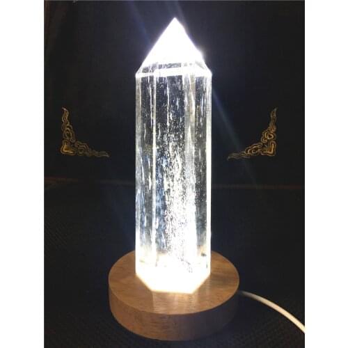 17cm huge quartz crystal white melting stone crystal lamp obelisk energy crystal home feng shui decoration