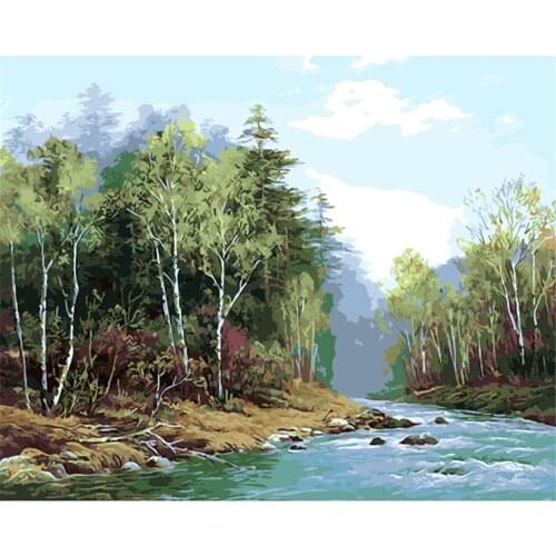Landscape Scenery DIY Embroidery 11CT Cross Stitch Kits Needlework Craft Set Printed Canvas Cotton Thread Home Sell