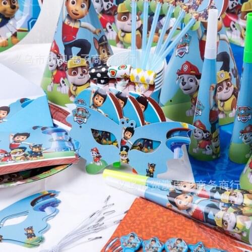 Paw Patrol Chase Marshall Sky Birthday Party Decorations Kids Gift Bag Paper Cups Plates Knife Spoon Baby Tableware Supplies