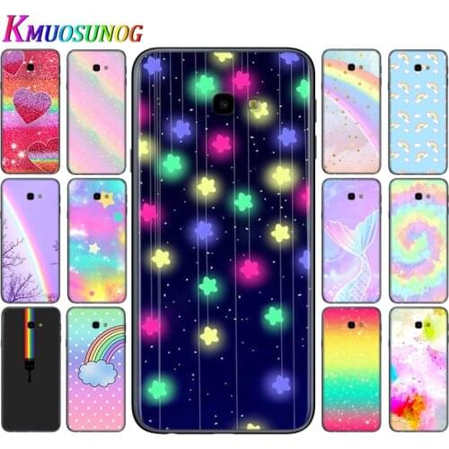 Silicone Cover Rainbow Star Bling Glitter For Samsung Galaxy J8 J7 Duo J6 J5 Prime J4 Plus J3 J2 Core 2018 2017 2016 Phone Case