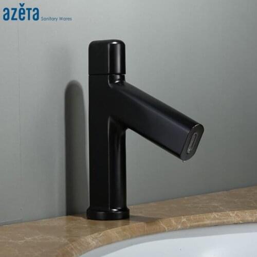 Azeta Basin Faucets Black Bathroom Faucet 304 Stainless Steel Washbasin Mixer Single Handle Basin Tap Crane Mixer Tap AT6506B