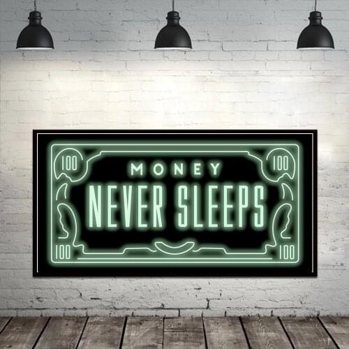 Modern Popular Culture Money Style Street Art Inspirational Wall Art Canvas Wall Picture for Home Decor