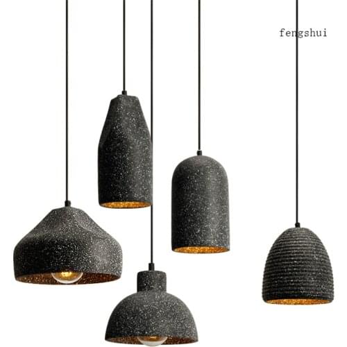 Modern LED Pendant Light Concrete Cafe Home Deco Light Fixture Living Room LED Pendant Lamp Kitchen Hanging Lamp Indoor Lighting