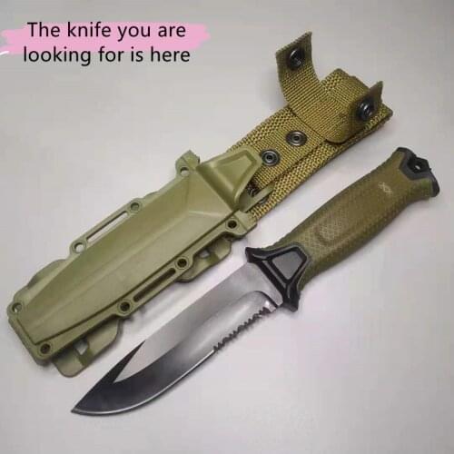 Traditional Military Straight Knife Jungle Hunting Knife Adventure Challenge Wilderness Self-Defense Survival Tool With Scabbard