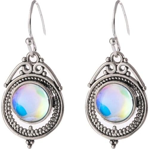 Dangle Drop Earrings Ear Hook Moonstone Women Fashion Jewelry Gift