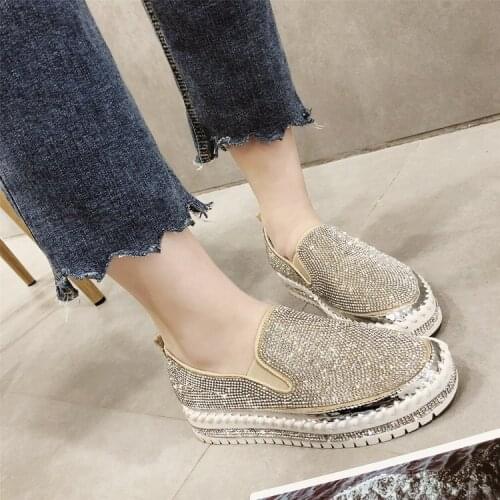 Women 2021 spring new one-foot thick-soled lazy casual water drill Korean version student shoe platform shoes sneakers