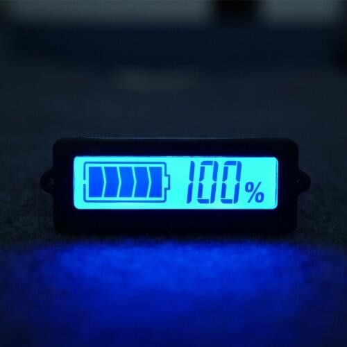 LCD Lithium Battery Capacity Indicator Blue Display Lead Acid Li-ion Remaining Power Detection Tester 12V 24v 48v For Car