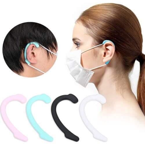 1Pairs Ear Hook Holder Silicone Candy Color Soft Universal Anti-lost Anti Slip Secure Fit Hooks Face Mask Ear Protection Pad