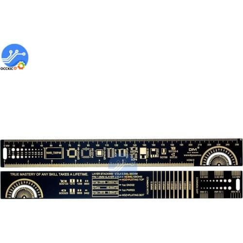 1Pc 25CM PCB Ruler For Electronic Engineers Measuring Tool PCB Reference Ruler Chip IC SMD Diode Transistor Package