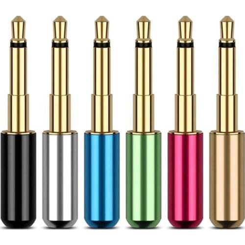 4/10/100pcs Aluminum Alloy Jack 3.5 Earphone Plug 3.5mm 2 Poles Mono Male Plugs Gold Plated Wire Connector ID 3.5mm Solder Type