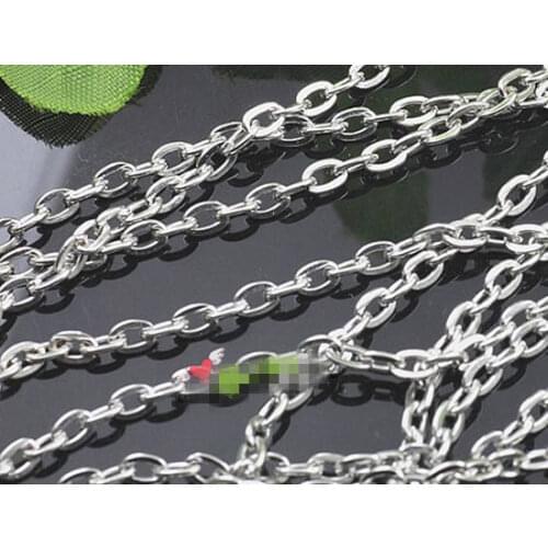 100 meters 2.60x3.60mm Antique Bronze/Silver tone Flat "0" Cross Connector Link Chain,DIY Chain,Necklace & Bracelet Findings