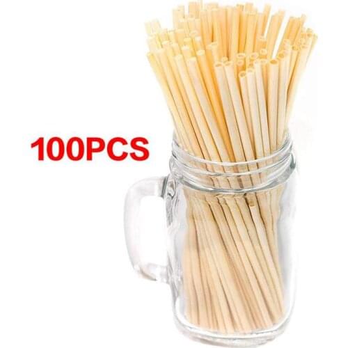 100PCS Eco-friendly Wheat Straw Portable Travel Drinking Straw Eco-friendly Reusable Straw Bar Kitchen Party Accessories Barware
