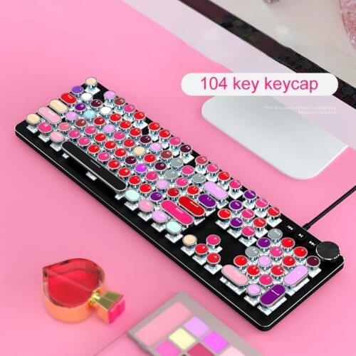 104 Key ABS Mixed Color Round Keycap Lipstick Color Backlight Mechanical Keyboard Keycaps Colorful key caps for PC Computer