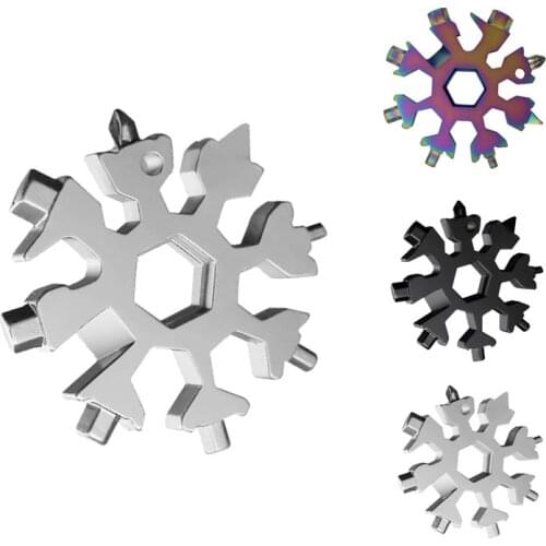 18 In 1 Snowflake Snow Wrench Tool Multifunctional Wrench Octagonal Shape Multipurpose Camp Survive Outdoor Sport Hike