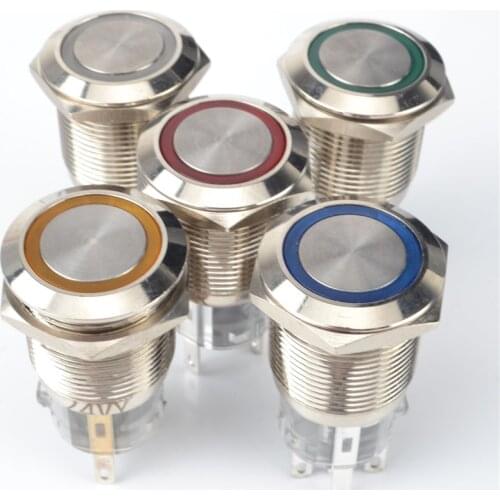 19mm Momentary Push Button Metal Switch Flush Extended Button